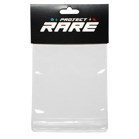 Clear Sticker Bag plastic packaging with 'Project Rare' branding on a white background